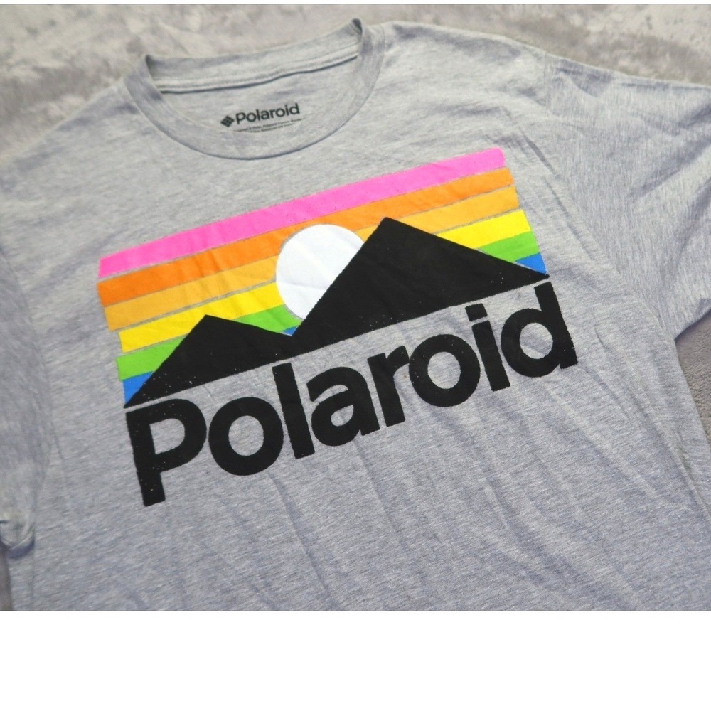 Polaroid Be‎ Original Polaroid 320 Land Camera Logo Gray T Shirt M Vintage Retro